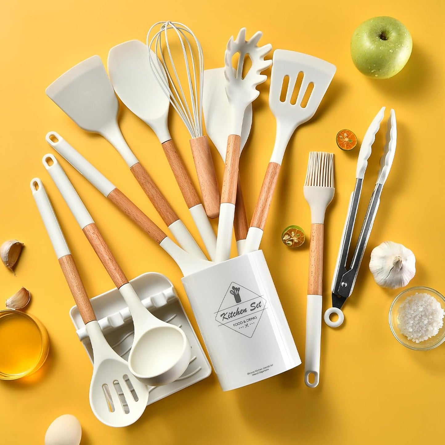 12 pcs Silicone Cooking Utensils Kitchen Set - High Quality Non-Stick Professional Cooking Tools Random Colors