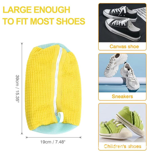 Microfiber Shoe Wash Bag for Washing Machine โ Protective Sneaker Laundry Bag with Zipper