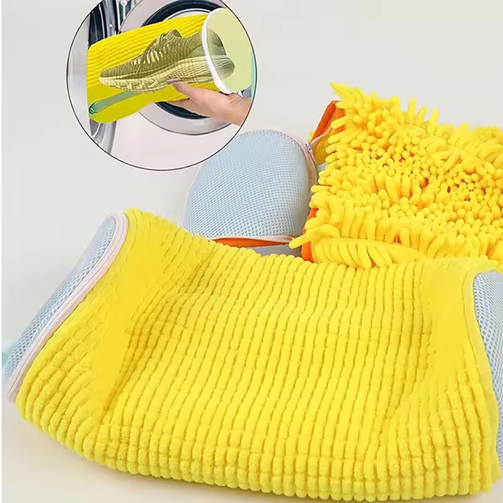 Microfiber Shoe Wash Bag for Washing Machine – Protective Sneaker Laundry Bag with Zipper