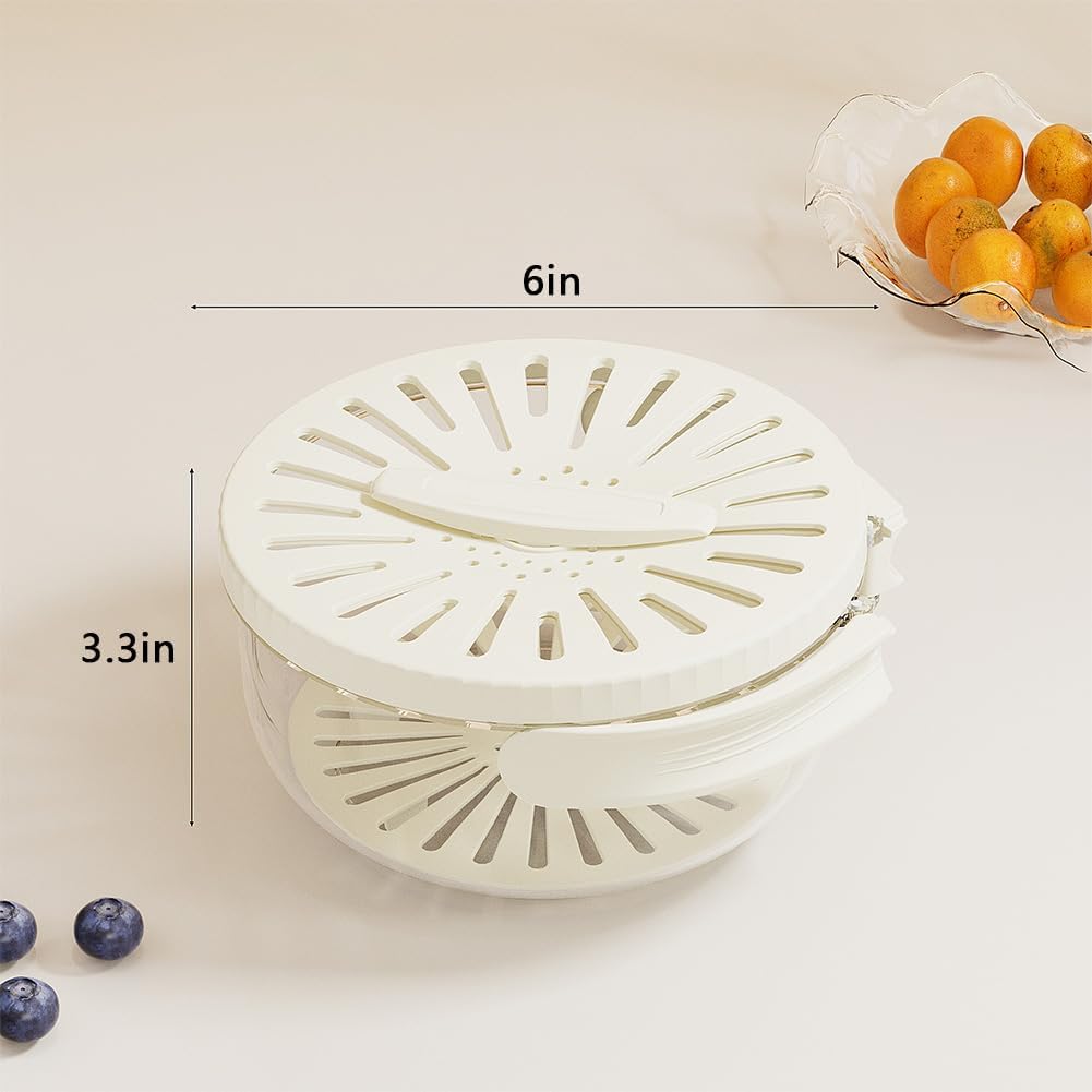 3-in-1 Fruit Washing & Draining Bowl with Strainer Lid: Wash, Drain & Store