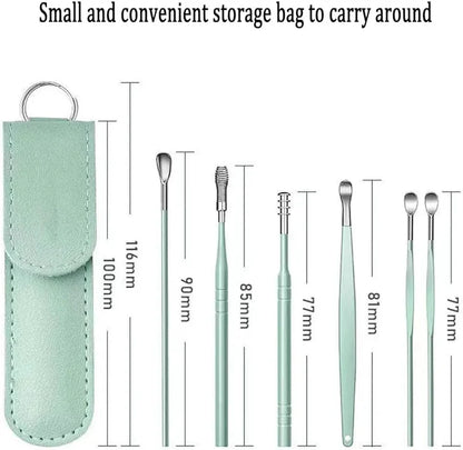 6-Piece Stainless Steel Ear Pick Set – Reusable Ear Cleaning Tool Kit