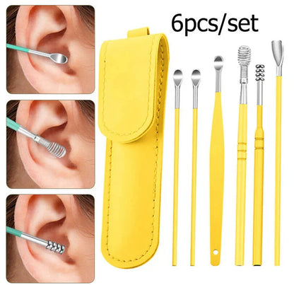 6-Piece Stainless Steel Ear Pick Set – Reusable Ear Cleaning Tool Kit