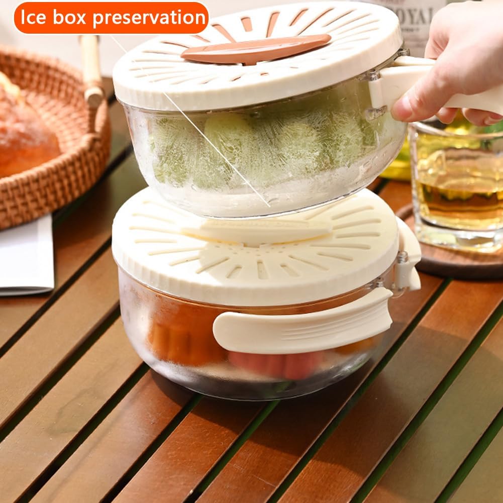 3-in-1 Fruit Washing & Draining Bowl with Strainer Lid: Wash, Drain & Store