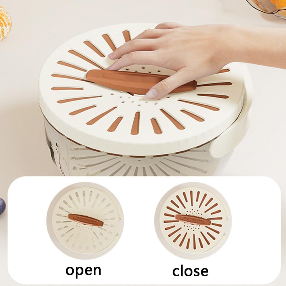 3-in-1 Fruit Washing & Draining Bowl with Strainer Lid: Wash, Drain & Store