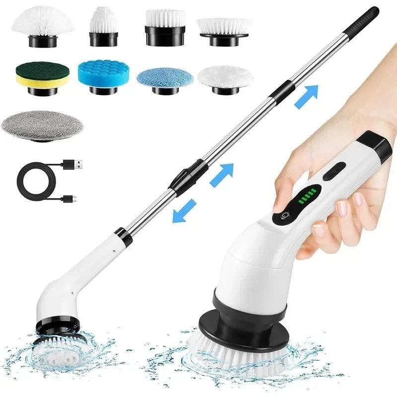 9-in-1 Cordless Electric Cleaning Brush – Multipurpose Deep Scrubber for Home & Bathroom