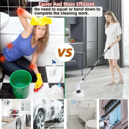 9-in-1 Cordless Electric Cleaning Brush – Multipurpose Deep Scrubber for Home & Bathroom