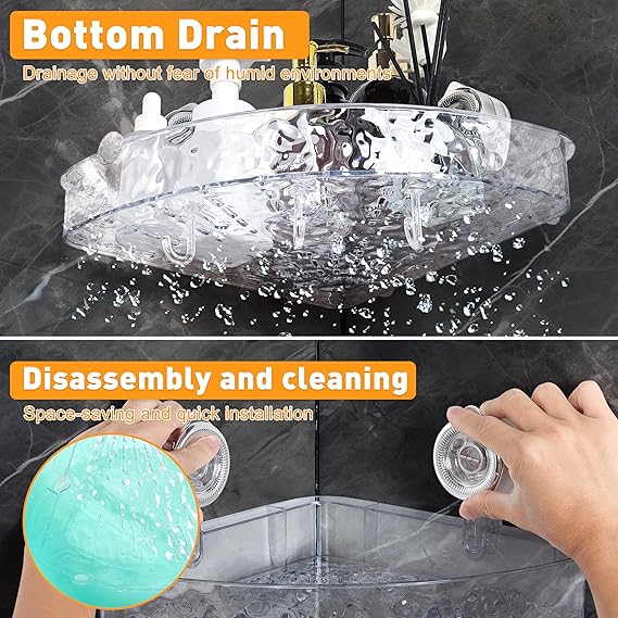 Drill-Free Acrylic Wall Shelf for Bathroom & Kitchen
