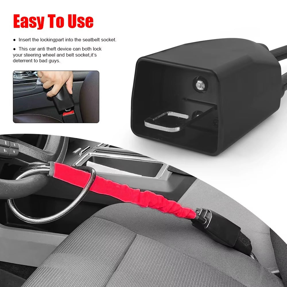 Car Steering Wheel Lock Seat Belt Lock 4