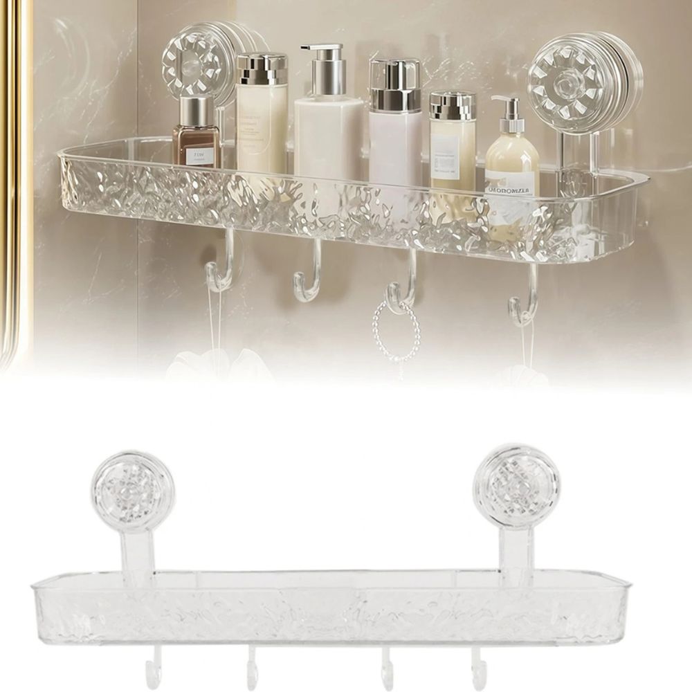 Drill-Free Acrylic Wall Shelf for Bathroom & Kitchen