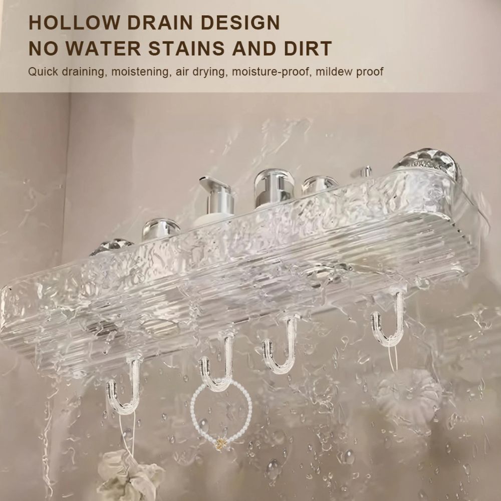 Drill-Free Acrylic Wall Shelf for Bathroom & Kitchen