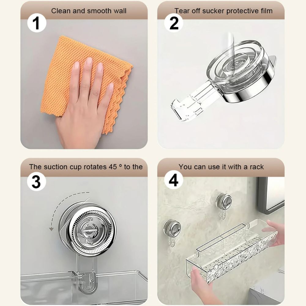 Drill-Free Acrylic Wall Shelf for Bathroom & Kitchen