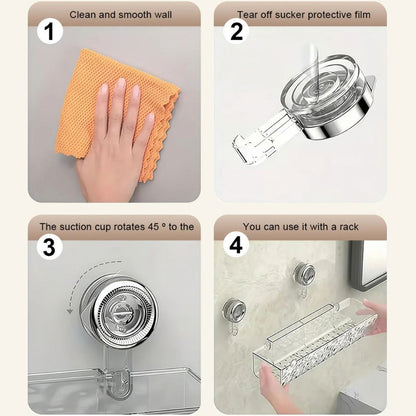 Drill-Free Acrylic Wall Shelf for Bathroom & Kitchen