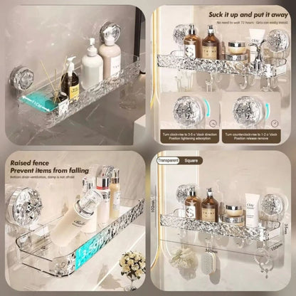 Drill-Free Acrylic Wall Shelf for Bathroom & Kitchen
