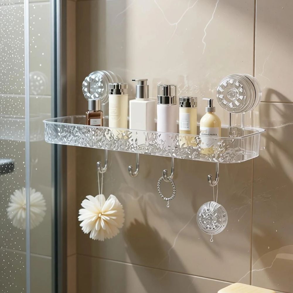 Drill-Free Acrylic Wall Shelf for Bathroom & Kitchen