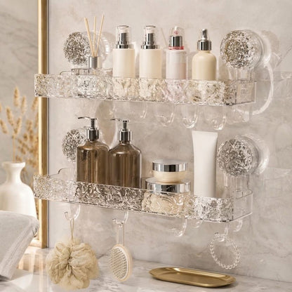Drill-Free Acrylic Wall Shelf for Bathroom & Kitchen