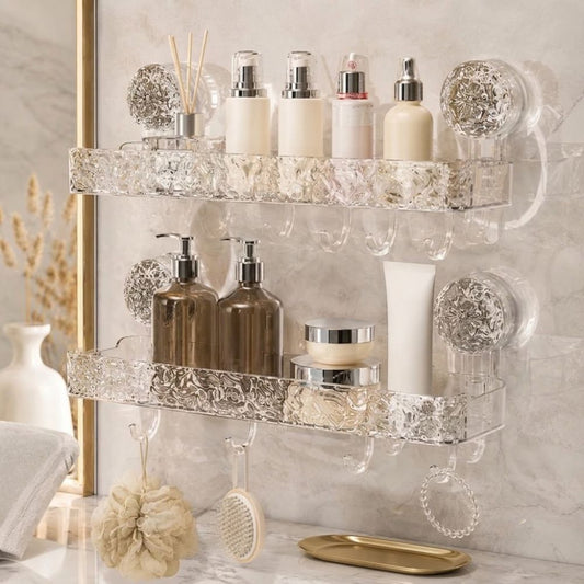 Drill-Free Acrylic Wall Shelf for Bathroom & Kitchen