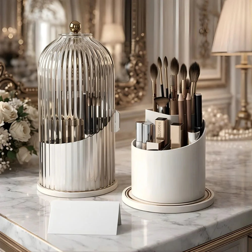 Luxury Acrylic Rotating Brush Organizer – Holder for Your Tooth Brush, Makeup Brush Multi-purpose