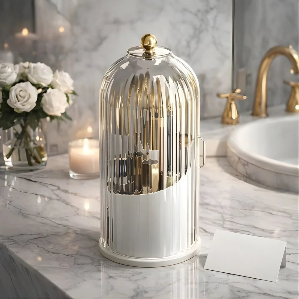 Luxury Acrylic Rotating Brush Organizer – Holder for Your Tooth Brush, Makeup Brush Multi-purpose