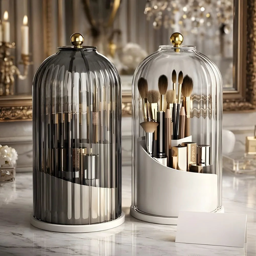 Luxury Acrylic Rotating Brush Organizer – Holder for Your Tooth Brush, Makeup Brush Multi-purpose
