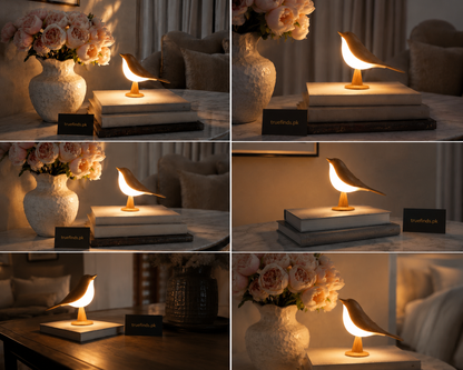 Premium Wooden Bird LED Table Lamp – Minimalist Ambient Night Light for Modern Home Décor