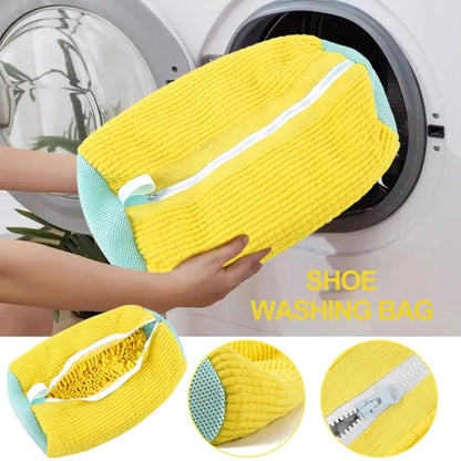 Microfiber Shoe Wash Bag for Washing Machine – Protective Sneaker Laundry Bag with Zipper
