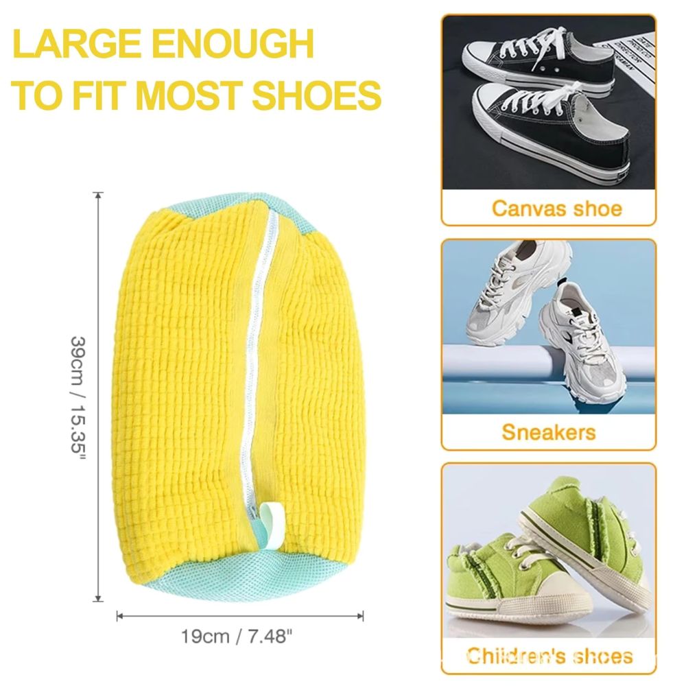 Microfiber Shoe Wash Bag for Washing Machine – Protective Sneaker Laundry Bag with Zipper