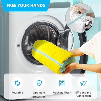 Microfiber Shoe Wash Bag for Washing Machine – Protective Sneaker Laundry Bag with Zipper