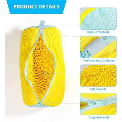 Microfiber Shoe Wash Bag for Washing Machine – Protective Sneaker Laundry Bag with Zipper