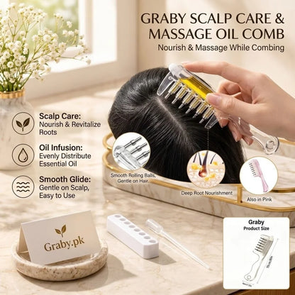 Transparent Scalp Massaging Oil Applicator Comb