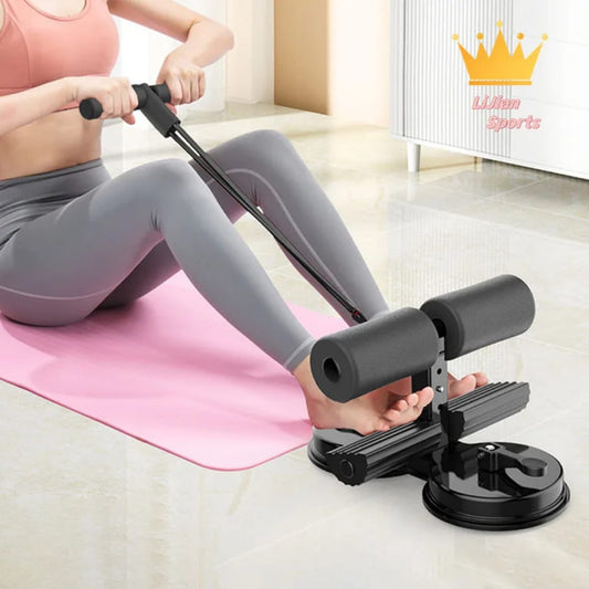 Sit-Up Assistant Bar with Resistance Band: Dual Suction Cup Core Trainer for Home Workouts