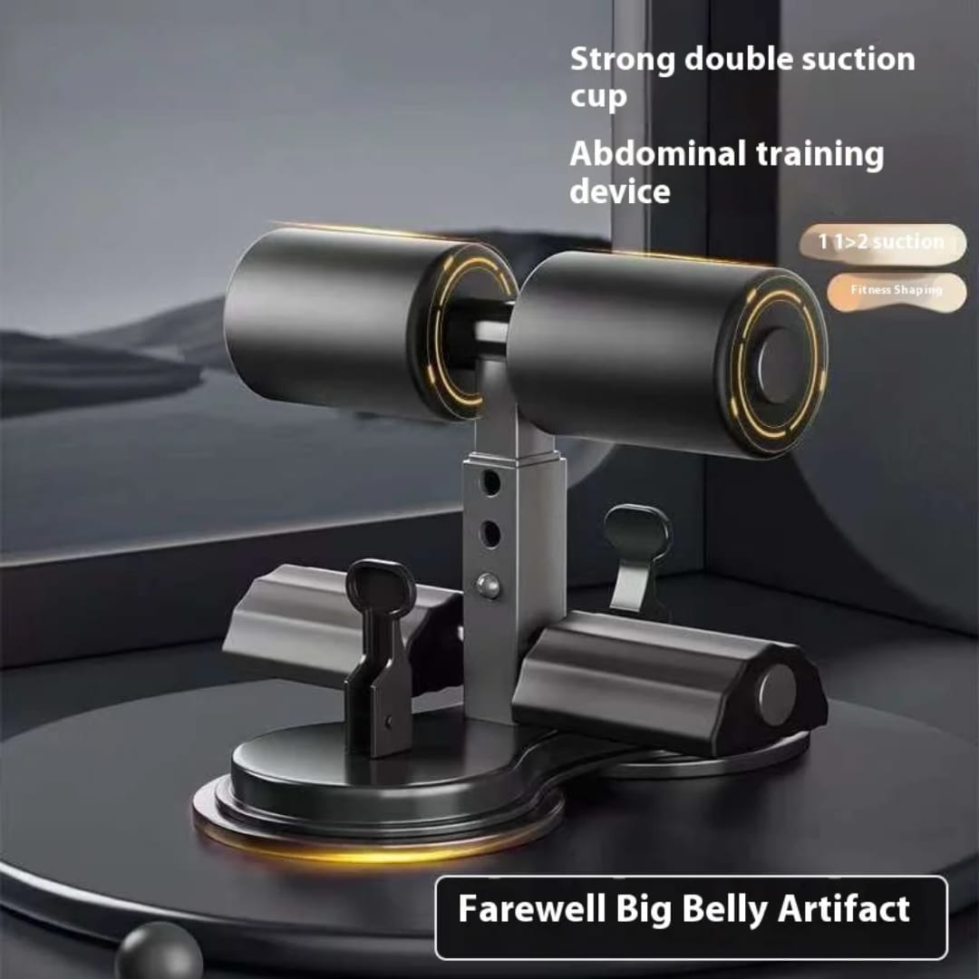 Sit-Up Assistant Bar with Resistance Band: Dual Suction Cup Core Trainer for Home Workouts
