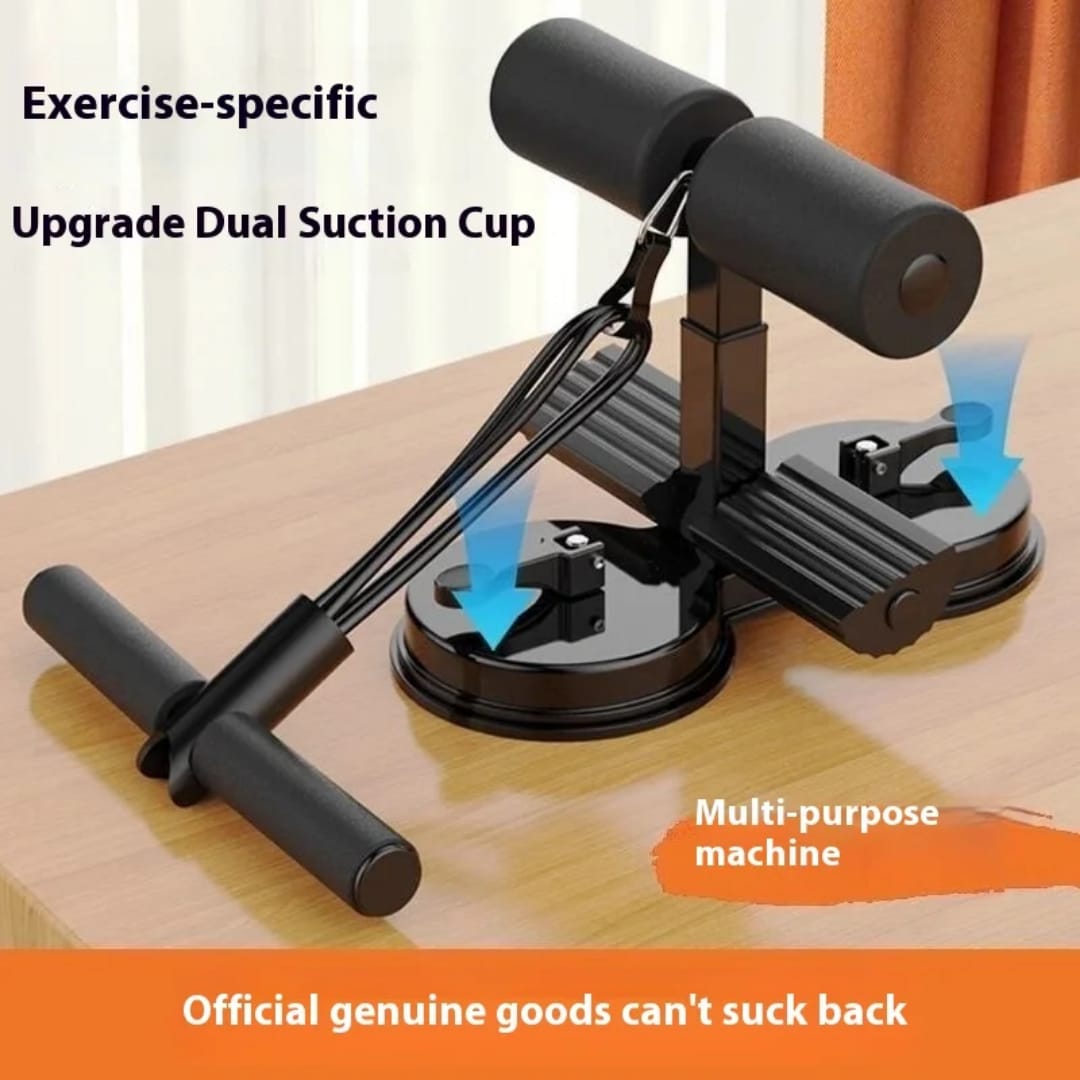 Sit-Up Assistant Bar with Resistance Band: Dual Suction Cup Core Trainer for Home Workouts