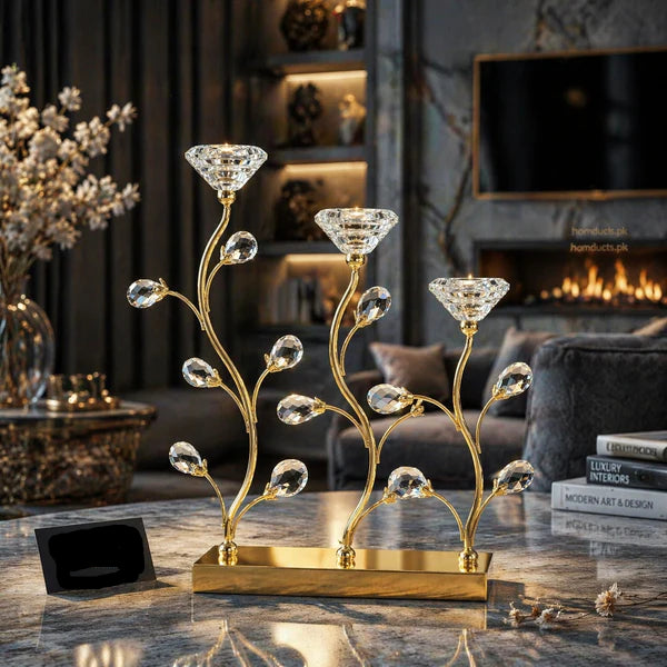 Crystal Branch Candle Holder – Modern Luxury Decorative Centerpiece for Home