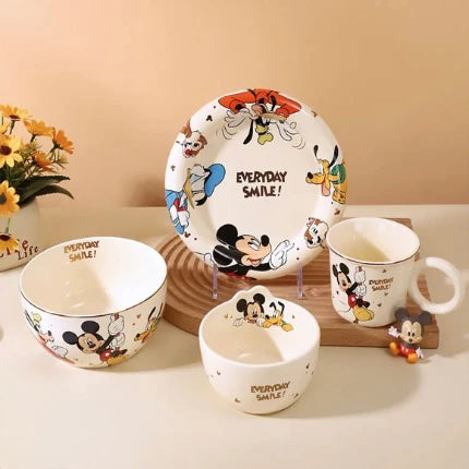 Disney Mickey & Friends Ceramic Dinnerware Set – Premium Kids Tableware Complete Meal Gift Set