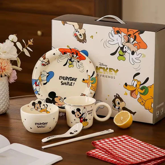 Disney Mickey & Friends Ceramic Dinnerware Set – Premium Kids Tableware Complete Meal Gift Set
