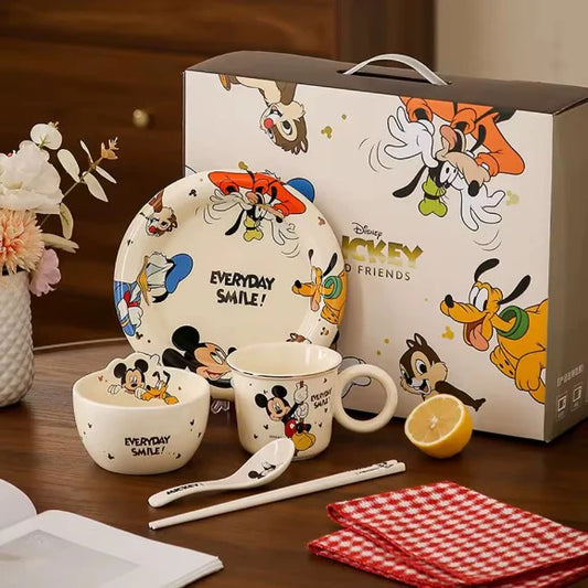 Disney Mickey & Friends Ceramic Dinnerware Set – Premium Kids Tableware Complete Meal Gift Set