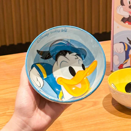 Disney Mickey, Minnie & Donald Ceramic Bowl Set – Premium 4-Piece Cartoon Character Serving Bowls