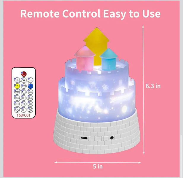 Kids Dream Castle Star Projector Night Lamp with Bluetooth – Luxury Bedtime Night Light