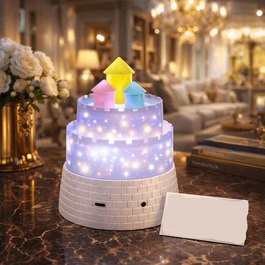 Kids Dream Castle Star Projector Night Lamp with Bluetooth – Luxury Bedtime Night Light