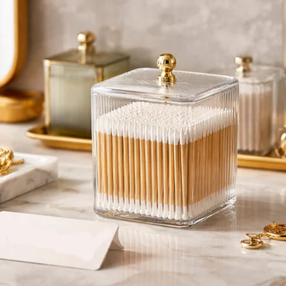 Luxury Acrylic Ribbed Storage Jar with Lid – Multi-Use Organizer (1 Piece)
