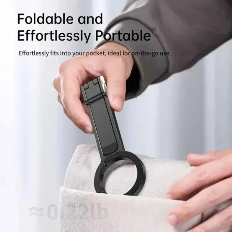 MagClip 3-in-1 Magnetic Foldable Phone Holder & Stand – Portable Adjustable Mobile Stand