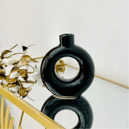 Premium Donut-Shaped Decorative Flower Vase – Modern Minimalist Table Centerpiece (High Quality)
