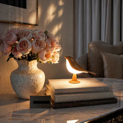 Premium Wooden Bird LED Table Lamp – Minimalist Ambient Night Light for Modern Home Décor