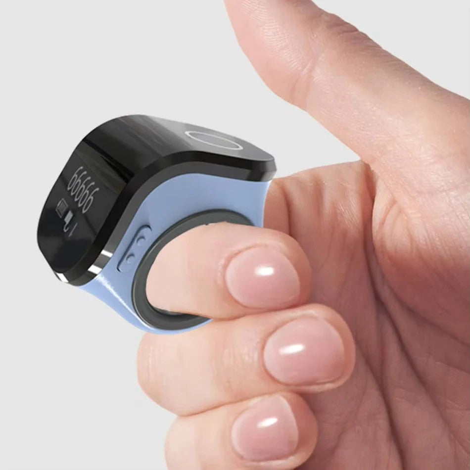 Smart Zikr Ring Rechargeable Digital Tasbih – HD LED Display with Mobile App Sync for Prayer & Dhikr