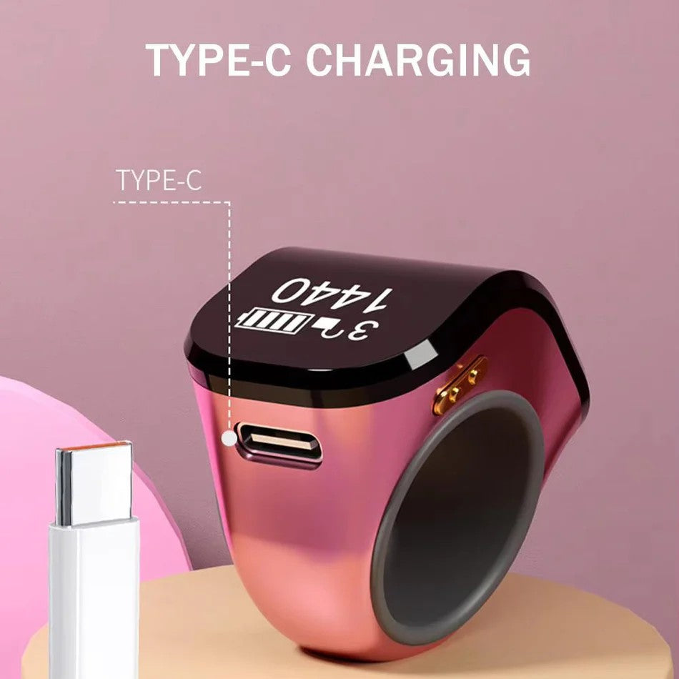 Smart Zikr Ring Rechargeable Digital Tasbih – HD LED Display with Mobile App Sync for Prayer & Dhikr