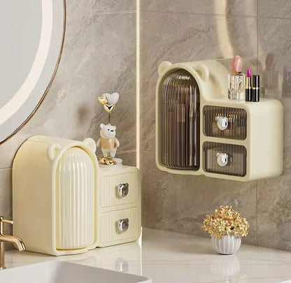 Wall-Mounted Drawer Storage Box – Dustproof Cosmetic Organizer for Bathroom & Vanity